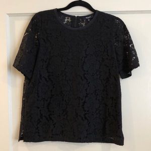 Madewell black lace top. Size S.